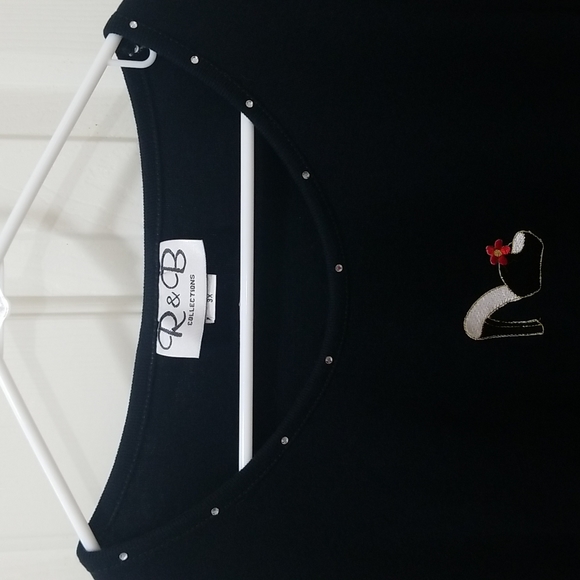 3/$12 R&B Collections black shirt sz 3X (runs small) - Picture 5 of 5